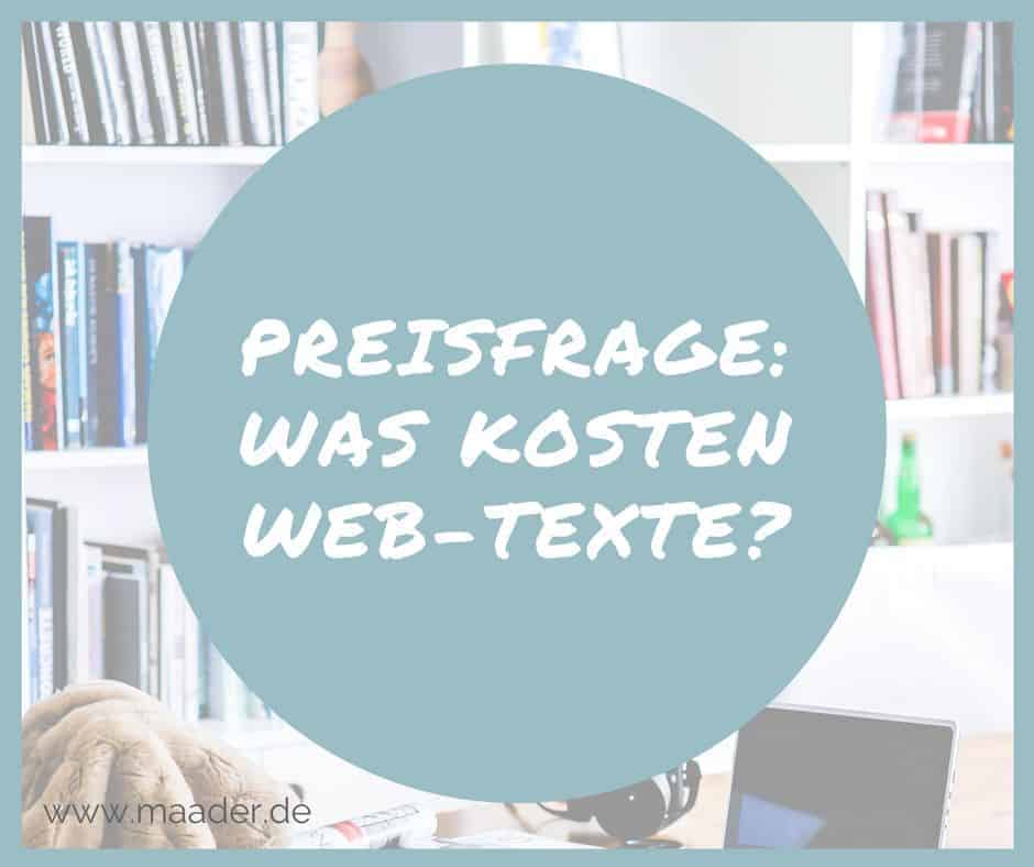 Titelbild, Blogartikel, Preisfrage Was kosten Texte